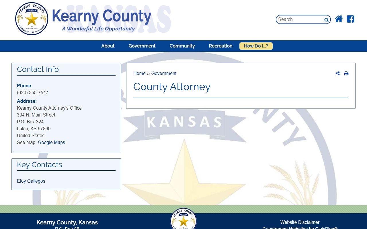 Kearny County arrest records and court charges County Attorney source