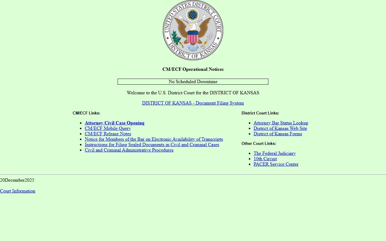 Kearny County arrest records and court charges federal CM ECF source