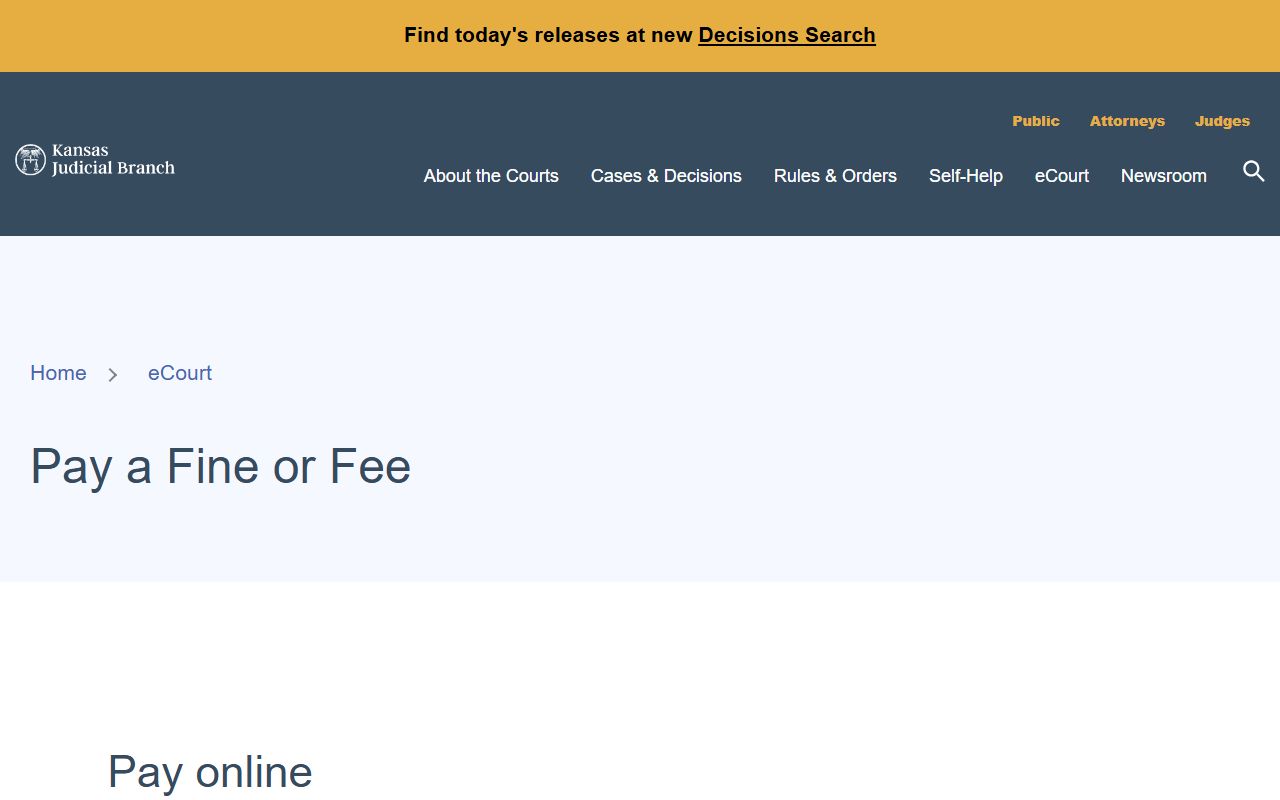 Kearny County court records Kansas Central Payment Center
