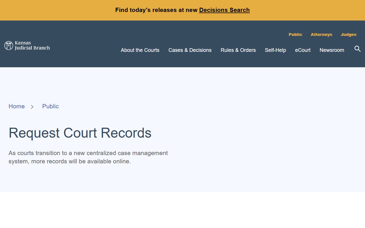 Kearny County court records Kansas request court records guidance